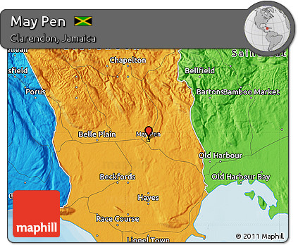 Map Of May Pen Clarendon Free Political Map Of May Pen