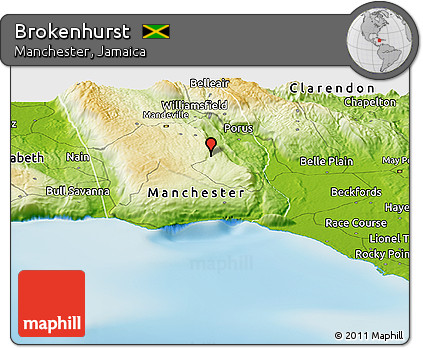 Physical Panoramic Map of Brokenhurst