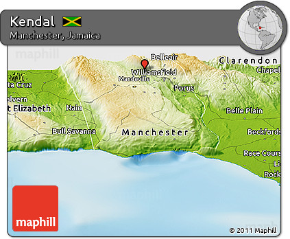 Physical Panoramic Map of Kendal