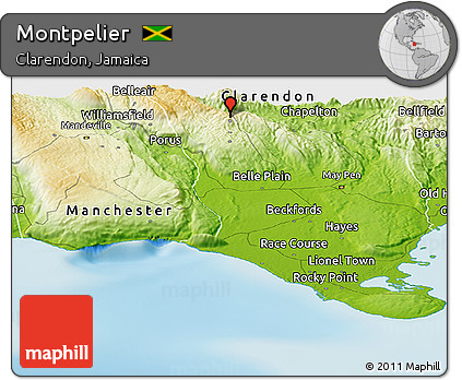 Physical Panoramic Map of Montpelier
