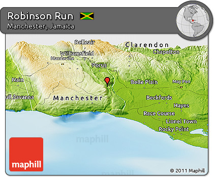 Physical Panoramic Map of Robinson Run