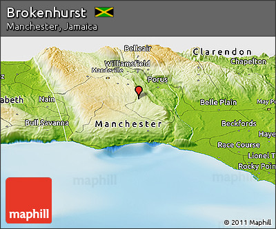 Physical Panoramic Map of Brokenhurst