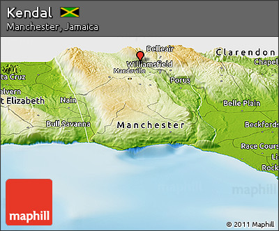 Physical Panoramic Map of Kendal