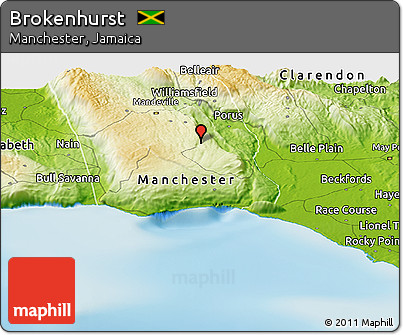 Physical Panoramic Map of Brokenhurst