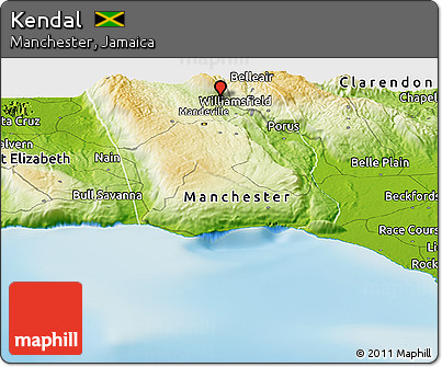 Physical Panoramic Map of Kendal