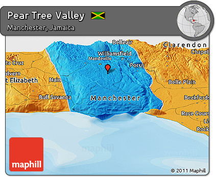 Political Panoramic Map of Pear Tree Valley