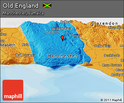 Political Panoramic Map of Old England