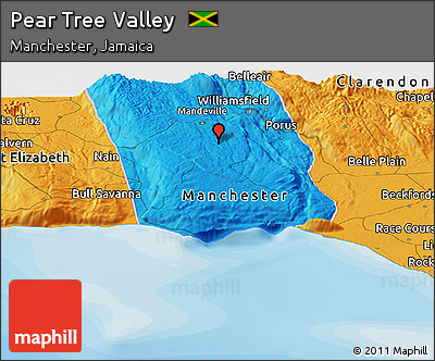 Political Panoramic Map of Pear Tree Valley