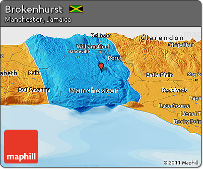 Political Panoramic Map of Brokenhurst