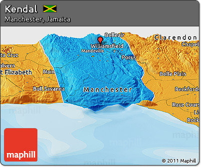 Political Panoramic Map of Kendal