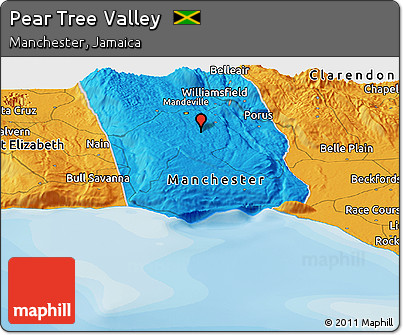 Political Panoramic Map of Pear Tree Valley