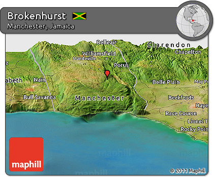 Satellite Panoramic Map of Brokenhurst