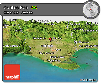 Satellite Panoramic Map of Coates Pen