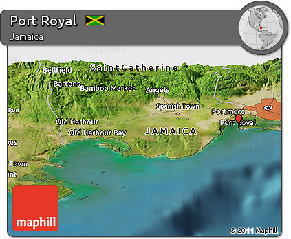 Satellite Panoramic Map of Port Royal