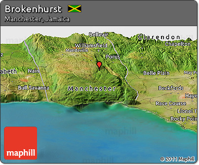 Satellite Panoramic Map of Brokenhurst