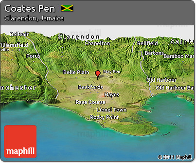Satellite Panoramic Map of Coates Pen