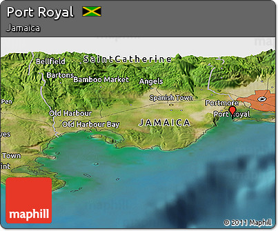 Satellite Panoramic Map of Port Royal