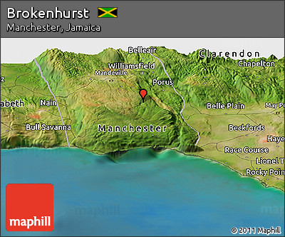 Satellite Panoramic Map of Brokenhurst