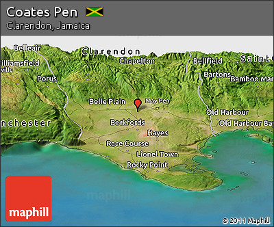 Satellite Panoramic Map of Coates Pen