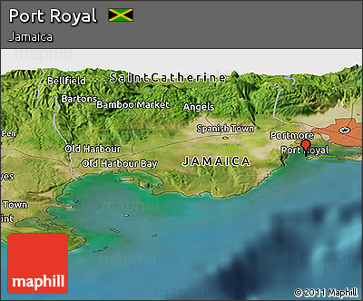 Satellite Panoramic Map of Port Royal