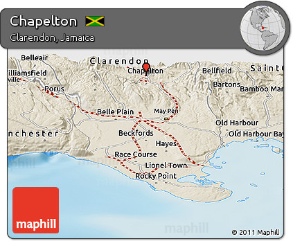 Shaded Relief Panoramic Map of Chapelton