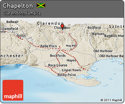 Shaded Relief Panoramic Map of Chapelton
