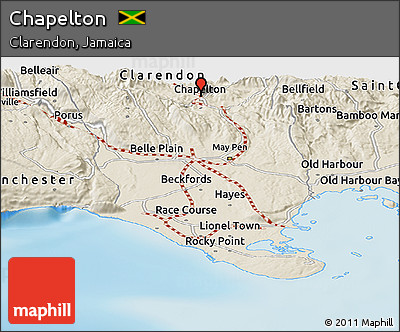Shaded Relief Panoramic Map of Chapelton