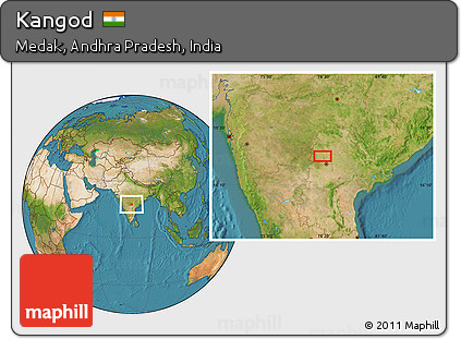 Satellite Location Map of Kangod