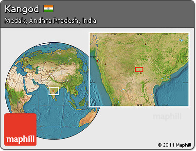 Satellite Location Map of Kangod