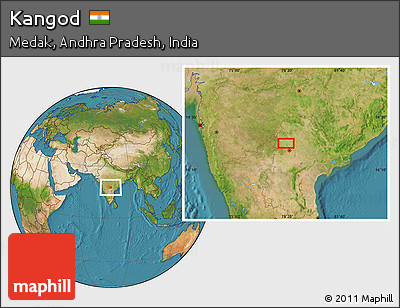 Satellite Location Map of Kangod