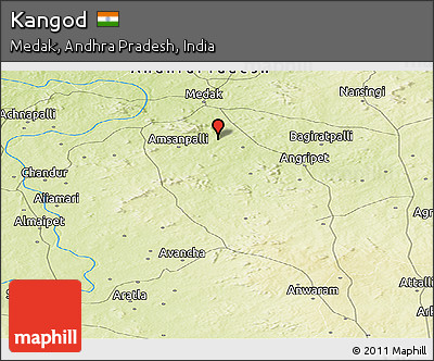 Physical Panoramic Map of Kangod