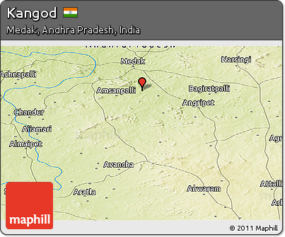 Physical Panoramic Map of Kangod