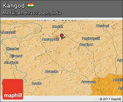 Political Panoramic Map of Kangod
