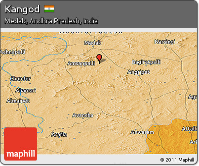 Political Panoramic Map of Kangod