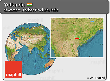Satellite Location Map of Yellandu