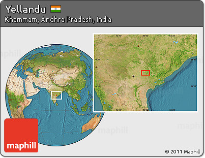 Satellite Location Map of Yellandu