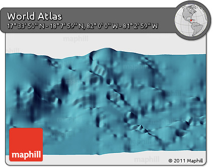 Satellite 3D Map of the Area around 17° 50' 55" N, 81° 31' 30" W