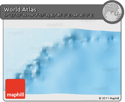 Physical 3D Map of the Area around 17° 50' 55" N, 84° 13' 29" E