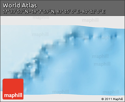 Physical 3D Map of the Area around 17° 50' 55" N, 84° 13' 29" E