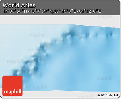 Physical 3D Map of the Area around 17° 50' 55" N, 84° 13' 29" E