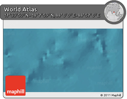 Satellite 3D Map of the Area around 17° 50' 55" N, 88° 28' 29" E