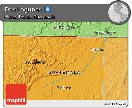 Political 3D Map of Dos Lagunas