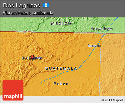Political 3D Map of Dos Lagunas