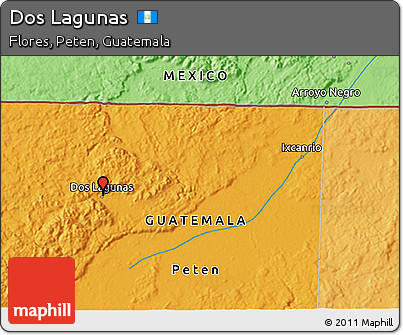 Political 3D Map of Dos Lagunas