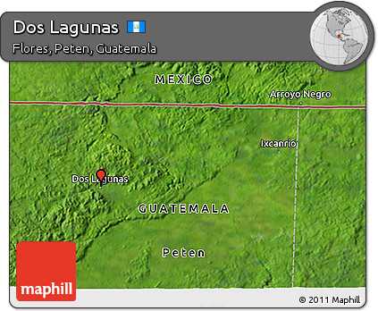 Satellite 3D Map of Dos Lagunas