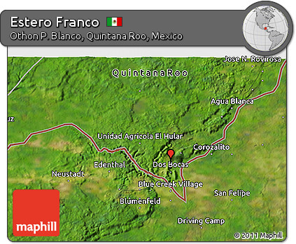 Satellite 3D Map of Estero Franco
