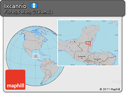 Gray Location Map of Ixcanrío