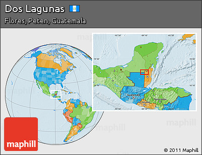 Political Location Map of Dos Lagunas