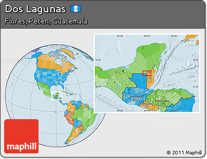 Political Location Map of Dos Lagunas