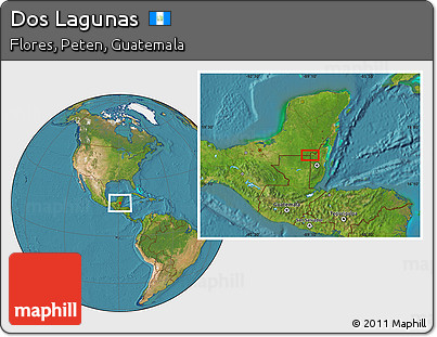 Satellite Location Map of Dos Lagunas